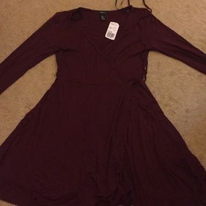 Wine wrap skater dress